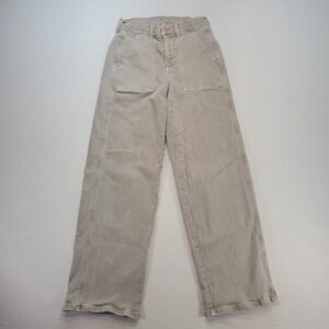 American Eagle Jeans Womens 2 Beige Skater Jean Baggy Wide Leg Denim